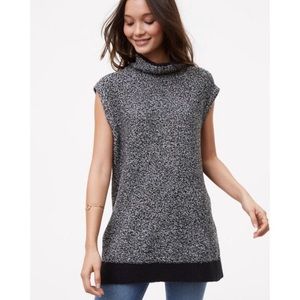 Loft Marled Sleeveless Turtleneck Sweater